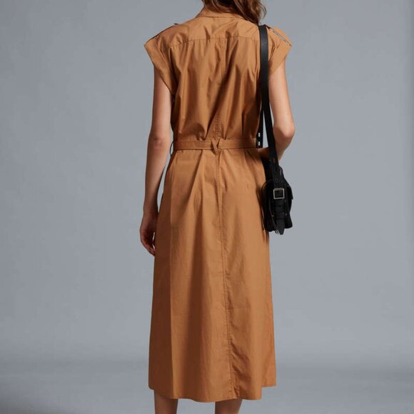 Rag & Bone Women's Roxanne Short Sleeve Cotton Midi Shirt Dress in Brown - Picture 2 of 10